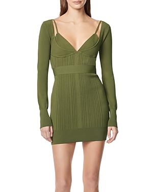 Herve Leger Variegated Ribbed Strappy Mini Dress