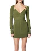 Herve Leger Variegated Ribbed Strappy Mini Dress