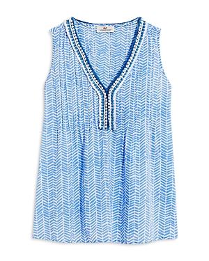 Vineyard Vines Chevron Geo Print Pintucked Top