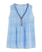 Vineyard Vines Chevron Geo Print Pintucked Top