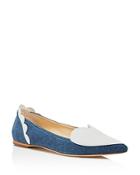 Isa Tapia Clement Denim Pointed Toe Heart Flats