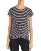 Marc New York Performance Striped Twist-front Tee