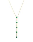 Bloomingdale's Emerald And Diamond Y Necklace In 14k Yellow Gold, 18 - 100% Exclusive
