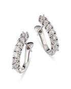 Bloomingdale's Diamond Huggie Hoop Earrings In 14k White Gold, 0.65 Ct. T.w. - 100% Exclusive