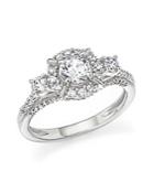 Certified Diamond 3-stone Engagement Ring In 14k White Gold, 1.0 Ct. T.w.