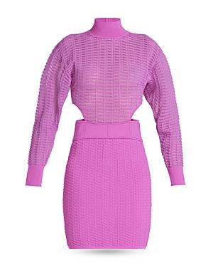 Herve Leger Shadow Stripe Batwing Sleeve Mini Dress