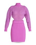 Herve Leger Shadow Stripe Batwing Sleeve Mini Dress