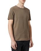 Allsaints Muse Cotton Blend Textured Logo Embroidered Tee
