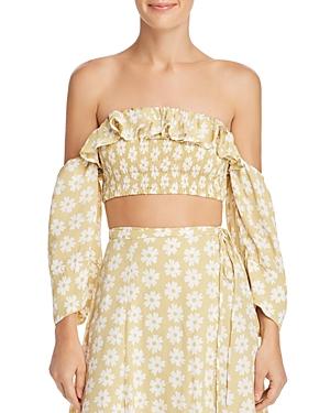 Faithfull The Brand Sybil Off-the-shoulder Crop Top
