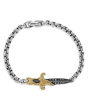 David Yurman Waves Dagger Bracelet With 18k Yellow Gold And Pave Black Diamonds