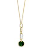Bloomingdale's Malachite & Diamond Link Pendant Necklace In 14k Yellow Gold, 16-18 - 100% Exclusive