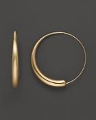 14k Yellow Gold Large Round Endless Hoop Earrings