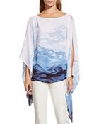 Vince Camuto Marble Print Poncho Top