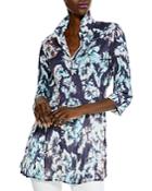 Nic+zoe Denim Blooms Crinkled Blouse