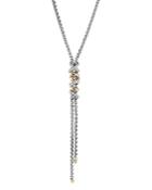 David Yurman Sterling Silver & 18k Yellow Gold Helena Y Necklace With Diamonds, 18