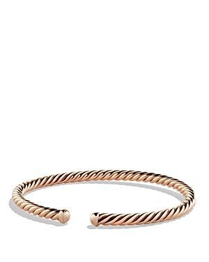 David Yurman Precious Cable Cablespira Bracelet In Rose Gold