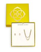Kendra Scott Emilie Multi Strand Necklace & Stud Earring Gift Set