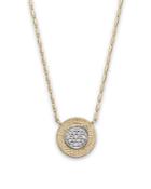 Diamond Pave Pendant Necklace In 14k Yellow & White Gold, 0.10 Ct. T.w.