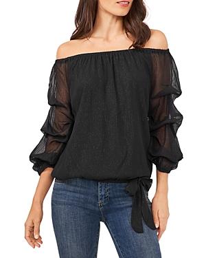 Vince Camuto Elbow Sleeve Split Neck Top