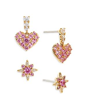 Nadri Felicity Heart Drop & Star Stud Earrings, Set Of 2