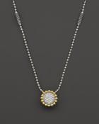 Lagos Sterling Silver And 18k Gold Caviar Pendant Necklace With Diamonds, 16