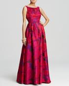 Adrianna Papell Petites Floral-print Gown