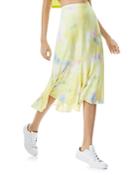 Alice And Olivia Jacqueline Tie Dyed Godet Midi Skirt