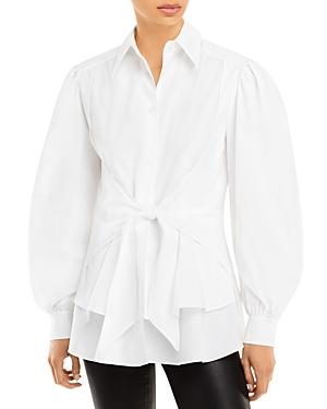 Alberta Ferretti Tie Front Balloon Sleeve Blouse