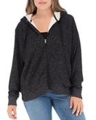 B Collection By Bobeau Curvy Remington Sherpa-lined Zip Hoodie