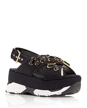 Marni Women's Embellished Slingback Platform Sandals
