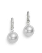 Tara Pearls 18k White Gold Diamond & White South Sea Cultured Pearl Drop Earrings