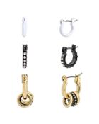 Allsaints Pave Multi Ring Huggie Hoop Earrings, Set Of 3