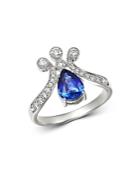 Bloomingdale's Sapphire & Diamond Crown Ring In 14k White Gold - 100% Exclusive