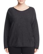 Eileen Fisher Plus Drop Shoulder Pocket Wool Sweater