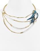 Alexis Bittar Lucite Feathered Parrot Bib Statement Necklace, 17
