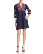 Johnny Was Annaliese Embroidered Linen Shift Dress