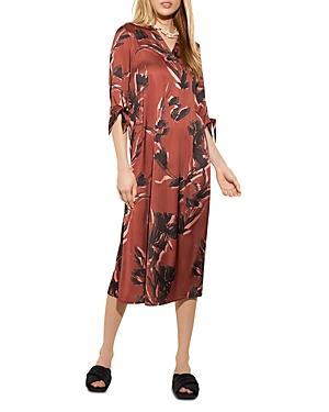 Misook V Neck Floral Print Dress