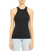 Theory Ribbed Cotton-modal Racerback Tank Top