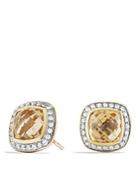 David Yurman Albion Earrings With Champagne Citrines And Diamonds In Gold