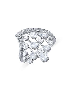 Harakh Colorless Diamond Statement Ring In 18k White Gold, 2.0 Ct. T.w.