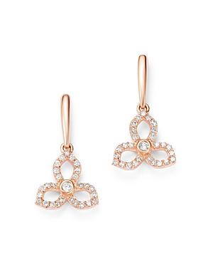 Bloomingdale's Diamond Flower Drop Earrings In 14k Rose Gold, 0.33 Ct. T.w. - 100% Exclusive