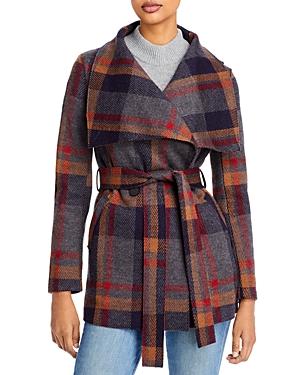 Harris Wharf London Volcano Wool Tartan Wrap Coat