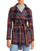 Harris Wharf London Volcano Wool Tartan Wrap Coat
