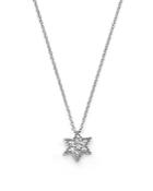 Diamond Star Pendant Necklace In 14k White Gold, .03 Ct. T.w.