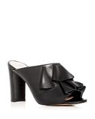 Avec Les Filles Women's Mallory Leather Ruffle High Heel Slide Sandals - 100% Exclusive