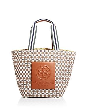 Tory Burch Gracie Mixed Print Canvas Tote