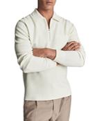 Reiss Styler Boiled Wool Regular Fit Quarter Zip Polo Shirt