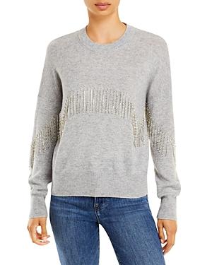 Aqua Cashmere Rhinestone Fringe Sweater - 100% Exclusive