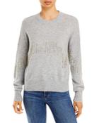 Aqua Cashmere Rhinestone Fringe Sweater - 100% Exclusive