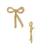 Oscar De La Renta Crystal Bow Earrings
